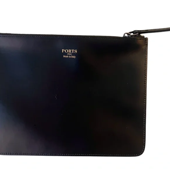 NWT- GREAT 🎁 Ports 1961 men’s skinny black clutch with logo on front - Picture 7 of 16
